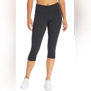 Marika Carrie Charcoal Gray Capri Leggings Slimming Dark Crop